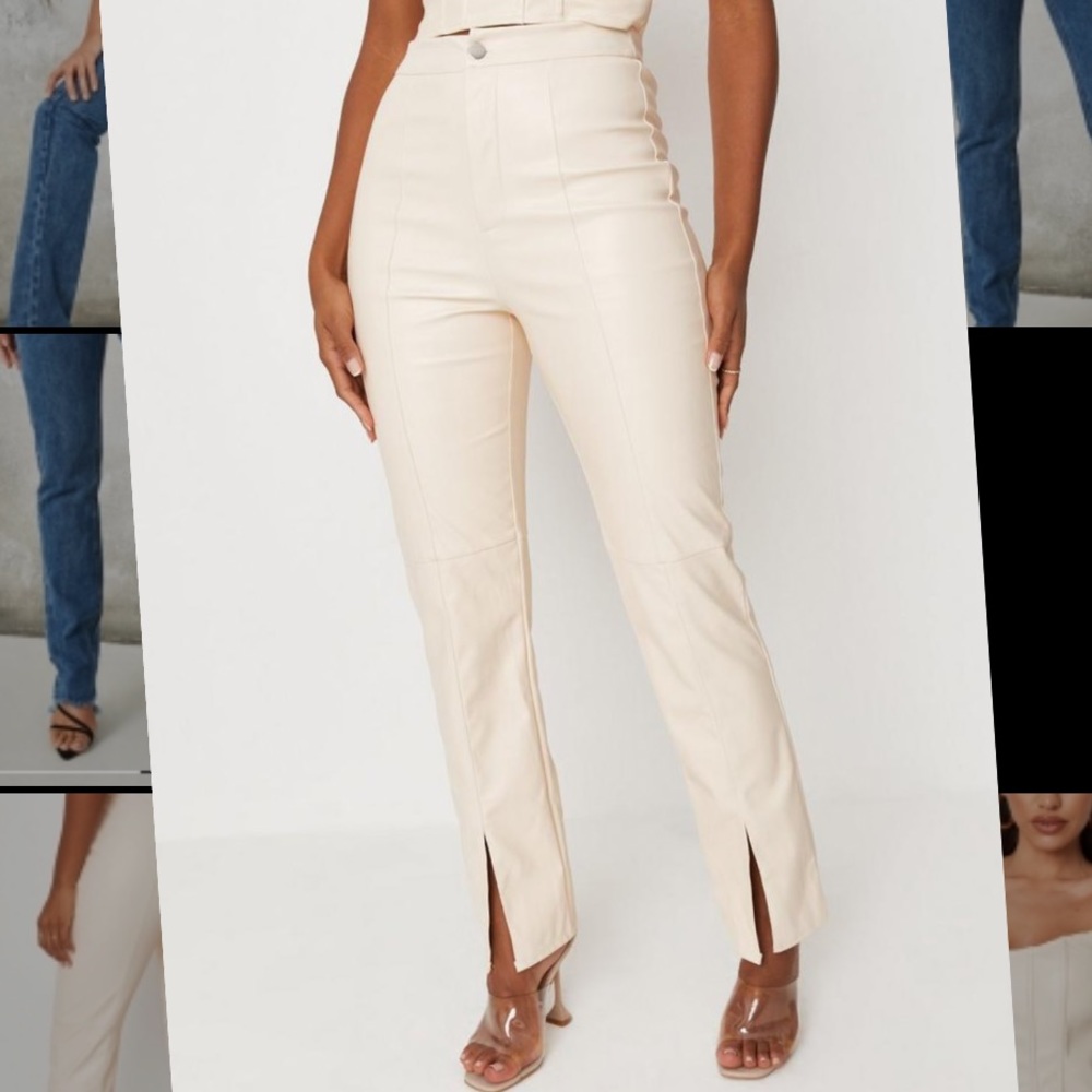 Faux leather trouser pants